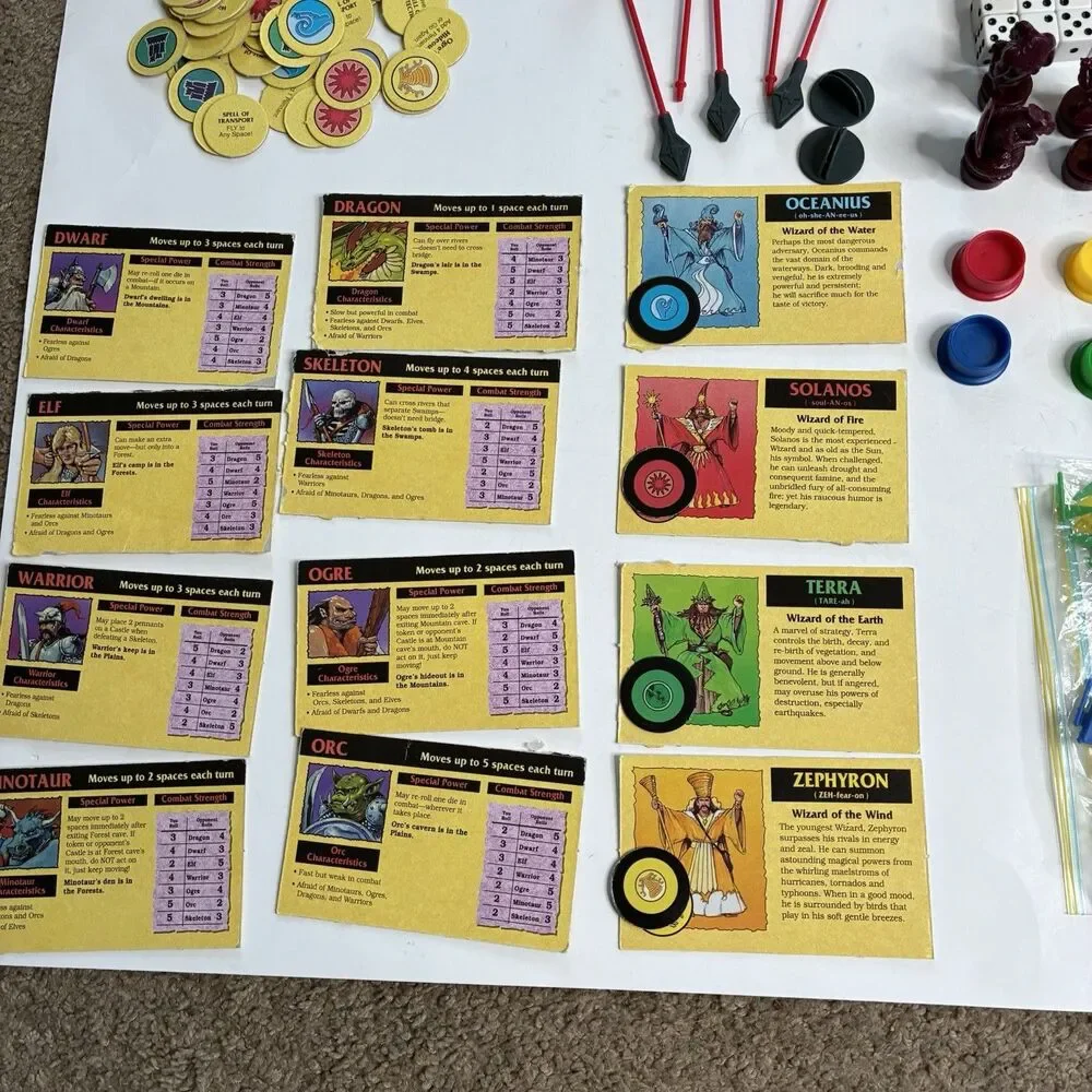 Tower of the Wizard King Parker Brothers 1993 Tower Game Figures Parts Pieces